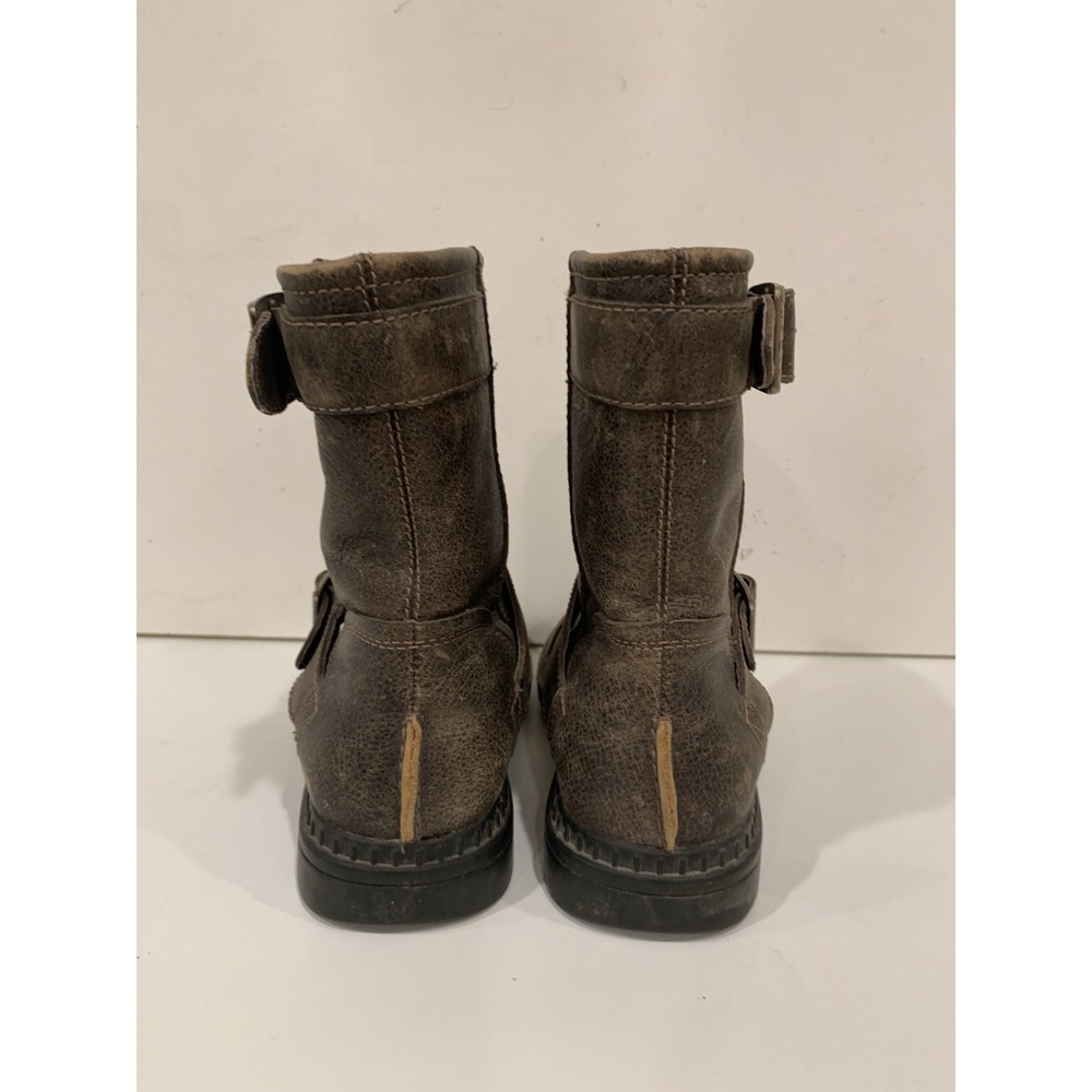 UGG Australia Kensington Moto Boots Distressed Leather Shearling Biker Brown - Picture 4 of 9